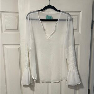 Judith March Sheer White Blouse